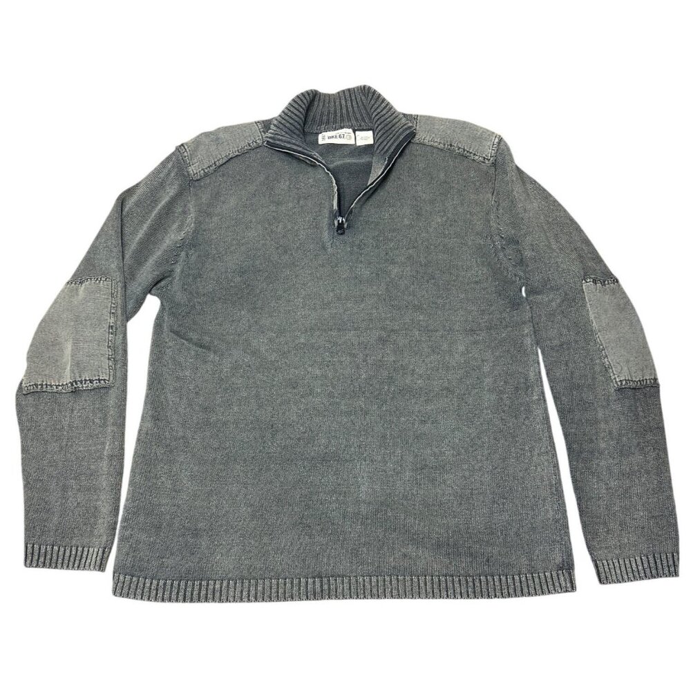 BKE 67 Men's Quarter Zip Knit Pullover Size XL - Army Green Rugged Y2K Vintage